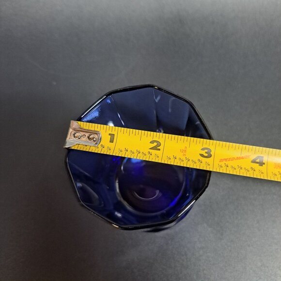 Anchor Hocking Essex Double Old Fashioned Glass Cobalt Blue 10 Panel - Picture 4 of 4